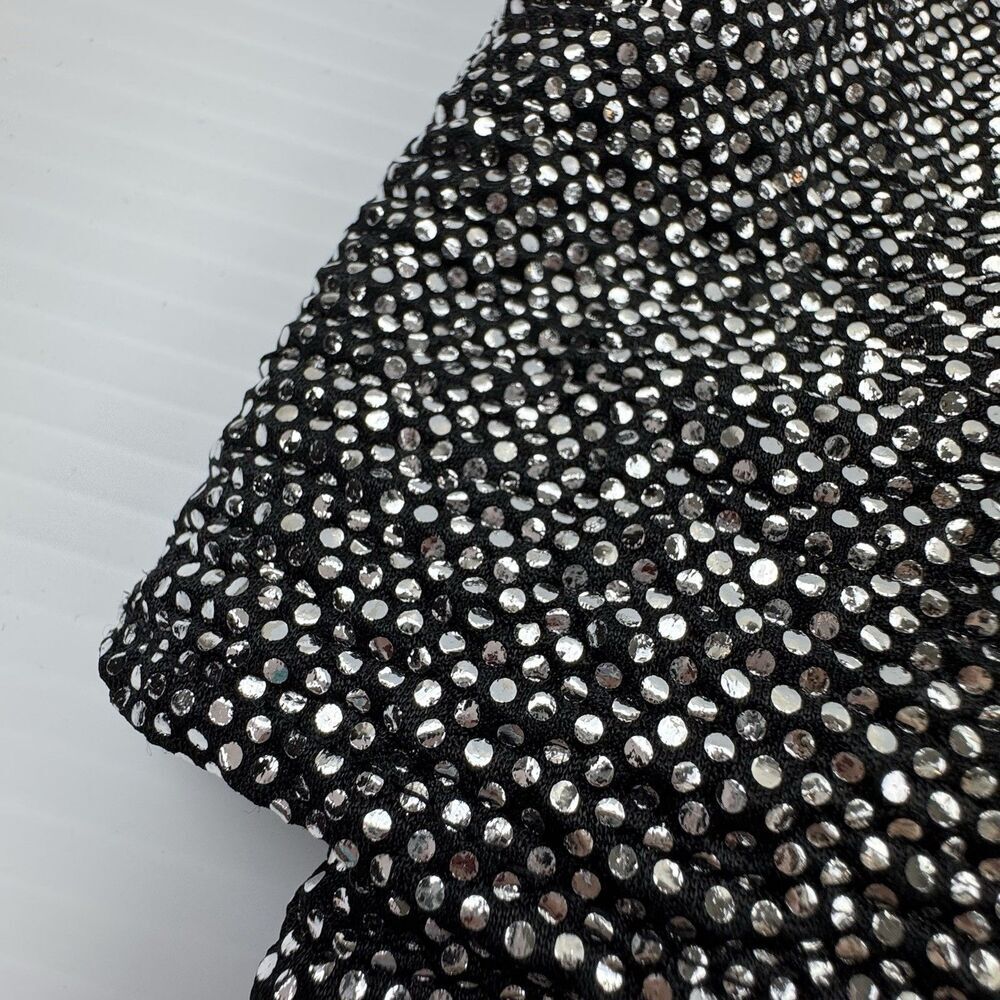 Caramela Black Silver Tiered Halter Dress Womens M Party Cocktail - Picture 11 of 11